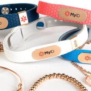 MyID Hive Band w/ Gold MyID Pod - White S|M